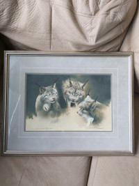 Lynx in three aspects by Michael dumas  Ltd giclee