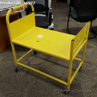 Yellow Metal Rolling Cart 360 Casters on 4 Corners