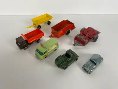 7 Vintage Vehicles - Lesney, Tootsie, Budgie and Yatming, View more