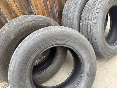 4x Yokohama Geolanders X-CV. 265/70/18 all seasons. No damage, no patches or plugs. used approximate...