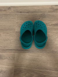 Lightly Used Kids Teal coloured Crocs (only used indoors).