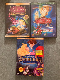 New Disney DVDs Alice In Wonderland Peter Pan Sleeping Beauty