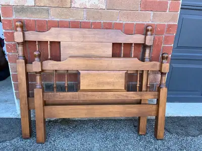 Two twin bed frames. Solid maple headboards and footboards - excellent condition. Comes complete wit...
