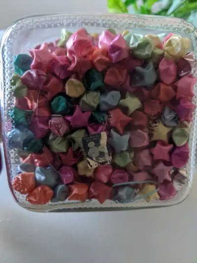 Brand New of Full Jar Hand Fold Lucky Stars in Disney Glass Jar, View more