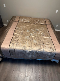 King size bed with lots of bedding. $800obo