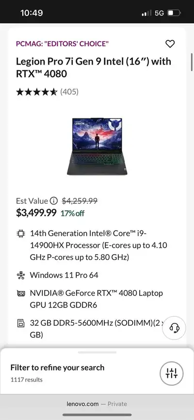 Legion Pro 7i Gen 9 Intel (16″) with RTX™ 4080, View more