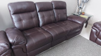 Reclining Leather Couch, Loveseat and Chair for Sale