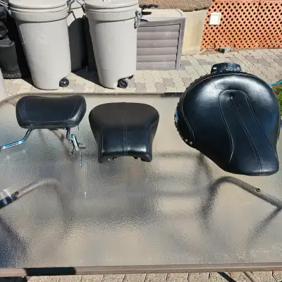 Harley solo seat $200, passenger seat $125, and quick detach passenger backrest $150 for 2014 and up...