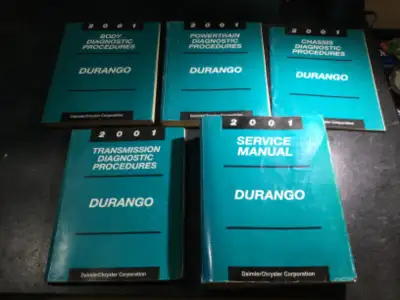 OEM Original 2001 Dodge Durango Service Manual & Diagnostic Procedures Set of 5 volumes. It includes...