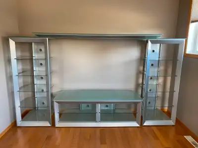 Glass TV entertainment unit, View more