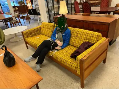 REFINISHED Teak MCM (mid-century-modern) Danish Sofa 3-Seater, View more