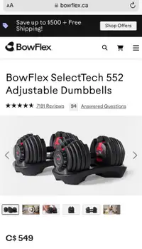 Bowflex Adjustable Dumbbell Weights w/ Stand