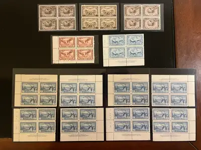 Canada Air Mail Stamps: 13 blocks/plates 1928-1932 MNH, MH, View more