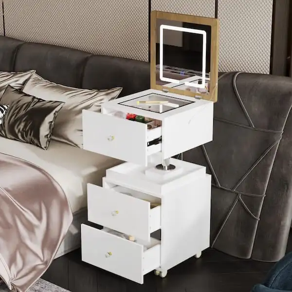 White Lift Makeup Vanity Desk with Flip-Top  in Desks in Markham / York Region - Image 3