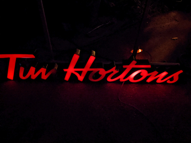 Canada made Tim Hortons hanging over the counter LED light sign in Arts & Collectibles in City of Toronto - Image 2
