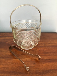 Crystal Ice Bucket with Tongs