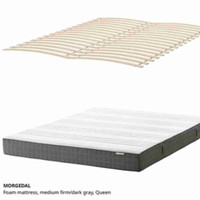 Bed, Mattress, Slatted bed base, Queen