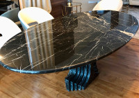 Vintage black Italian marble dining table Table a manger italien