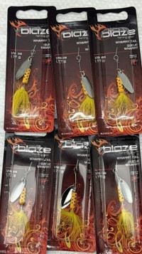 Blaze fishing spinners.  Numerous colours. New in package.
