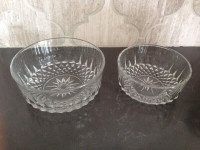 Set 2 STUNNING CRYSTAL SALAD & SOUP BOWL PINWHEEL STAR PATTERN