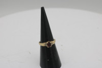 size 5/2 10k yellow gold ring with red stone (#36272)