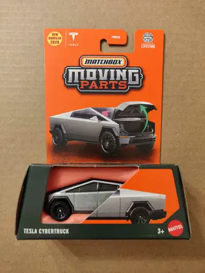 New Matchbox Moving Parts Tesla Cybertruck 1/64 diecast car pickup truck with opening frunk feature...