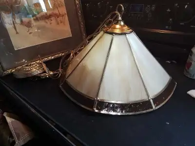 Vintage stained glass pendent lamp, View more