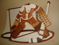 Intarsia Artwork - Hockey Goalie.