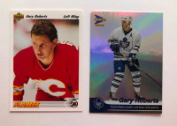 Gary Roberts Upper Deck 1991-92 and Prism Platinum 2003 $10 both