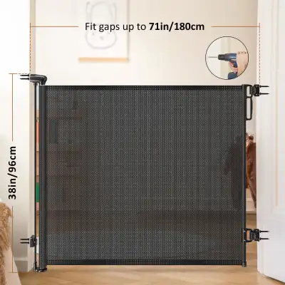 Retractable Baby Gate Stairs, 38" Tall 71" Wide, View more