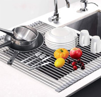 Brand new 16.9”X17.7” roll up over the sink dish drying rack