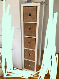 Kallax actually expedit 1 by 5 with knipsa baskets by IKEA