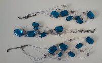 3 necklaces, blue