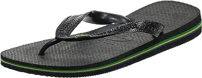 Havaianas Women's Brazil Logo Flip Flop Sandal, Black, 11-12, View more