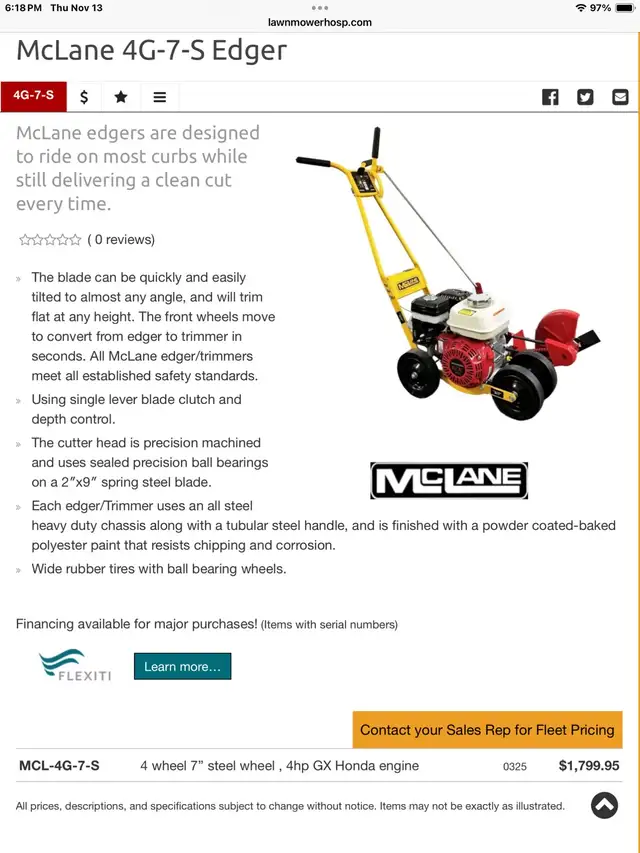 McLane Lawn Edger in Lawnmowers & Leaf Blowers in Annapolis Valley - Image 7