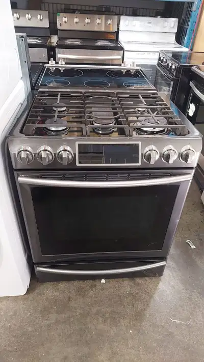 Stove 30" Samsung Gas Slide In Stainless Steel Used, View more