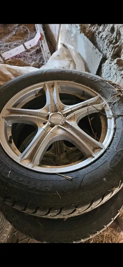 500 OBO Used like new winter tires, only has 2 seasons on them. Standard 5×114 unilug. Too big for n...