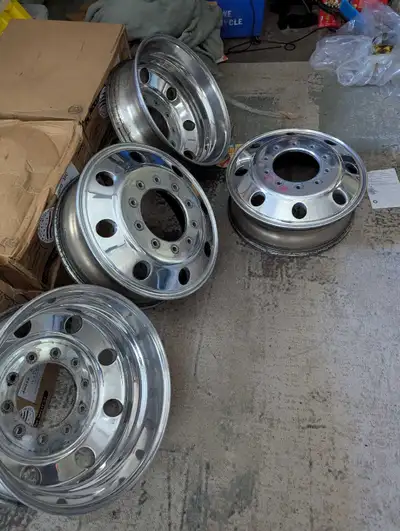 OEM Ford f450/550 19.5 aluminum rims and steel inners, no center caps or tires I polished them not l...