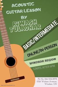 Acoustic Guitar Lessons by Riwash Tuladhar in Windsor Region