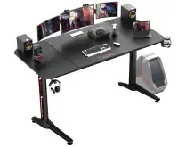 VITESSE Gaming Desk 63 Inch, Ergonomic Gamer Computer Desk