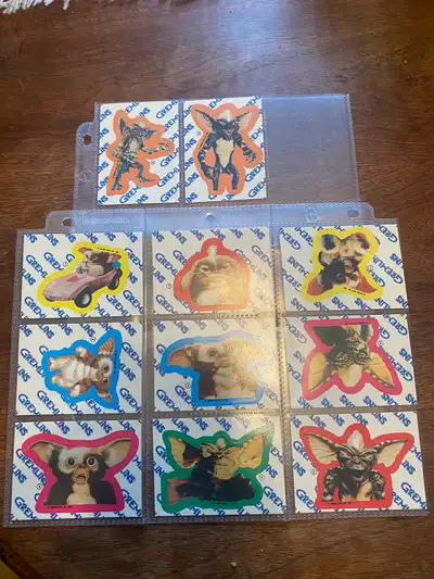 Complete set of stickers from the 80s Gremlins Topps cards. Pick up only Please