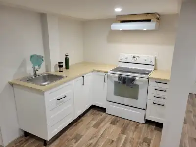 Grand demi sous-sol 4 1/2 fraîchement rénové, bien éclairé, semi-meublé et situé à seulement cinq mi...