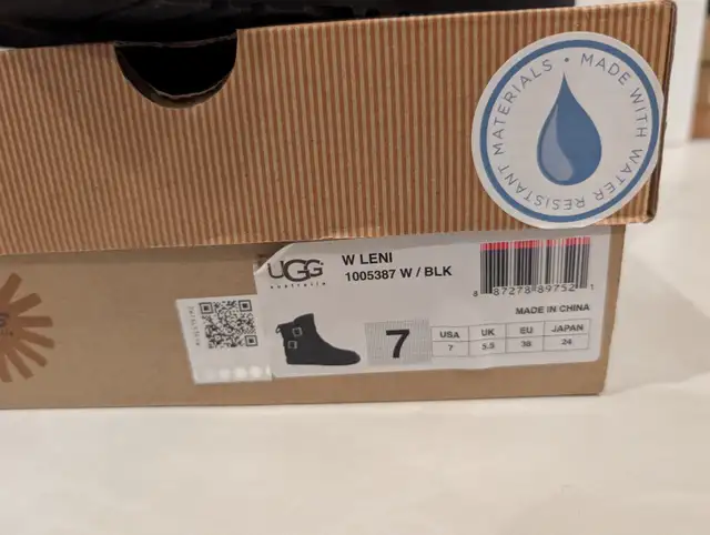 UGG Australia W Leni Black Water-Resistant Buckle Boots Size 7 in Women's - Shoes in Markham / York Region - Image 3