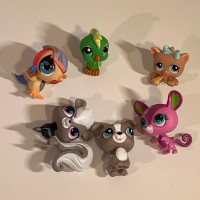 Lot of 6 LPS Littlest Pet Shop Animal Toy Figures 