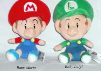 Baby Mario red, Baby Luigi Green, plush soft 6” unisex