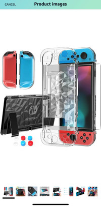 Nintendo Switch clear protective case cover 