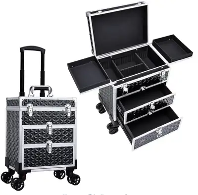 Trousse a maquillage avec tiroirs, Noir avec 2 tiroirs, View more