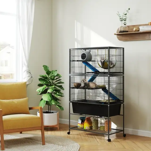 59" 5-Level Small Animal Cage, Rolling Ferret Cage with 6.3"  in Accessories in Markham / York Region - Image 2