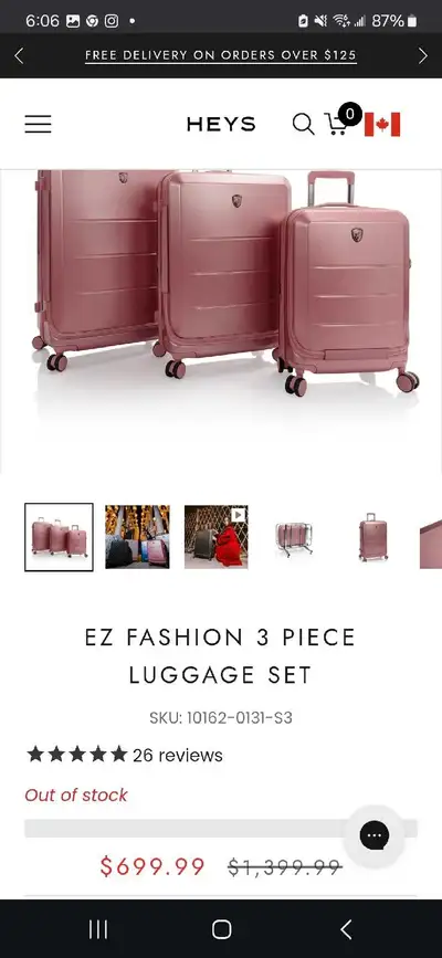 Heys 3pcs luggage set Lightweight and durable Brand new in the box Sizes: 30" - 26" - 21" Accepting...