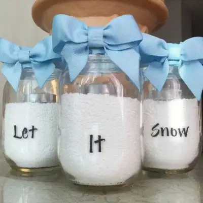 Set of 3 "Let It Snow" Mason Jar Candles - Christmas Decorations, View more